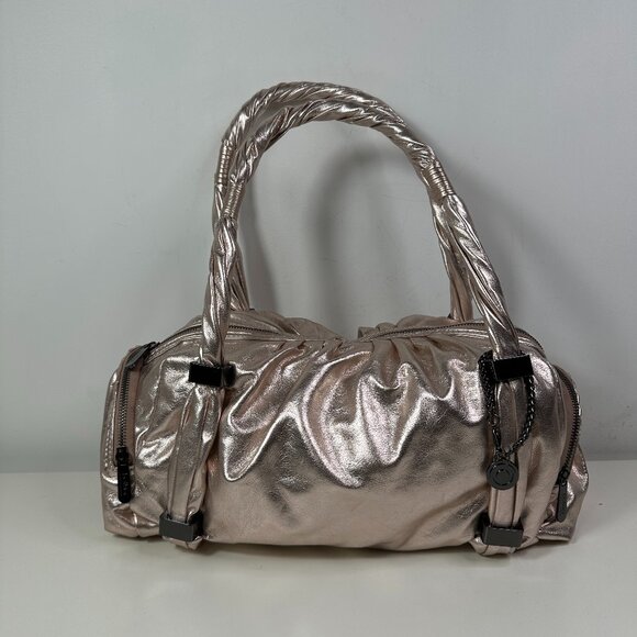 Botkier for Target Pink Gold Leather Shoulder Bag Double Handles Zip - Picture 1 of 16